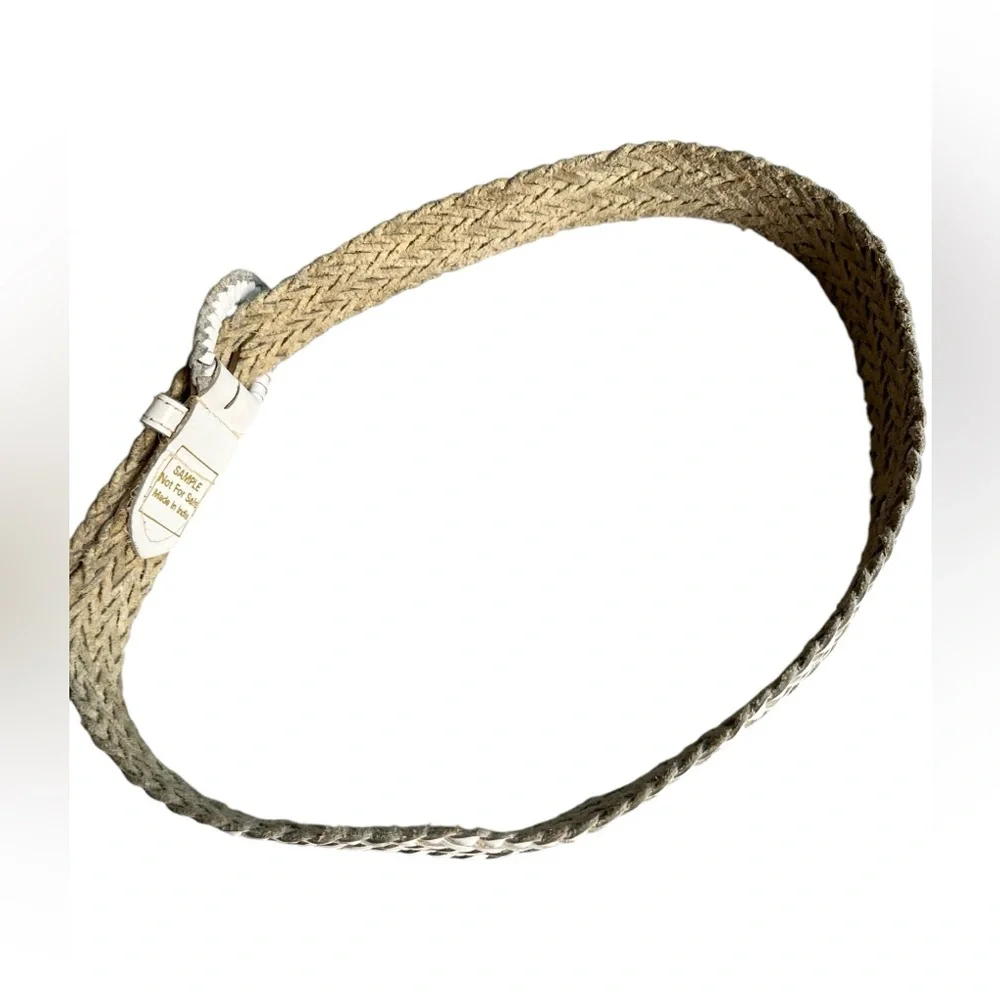 Leather white braided women’s belt India